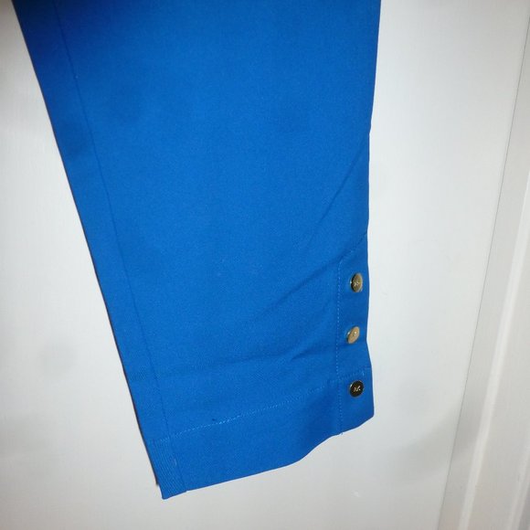 Anne Klein Slim Crop Petite Blue Woven pants ( waist is17.5") - Picture 2 of 16